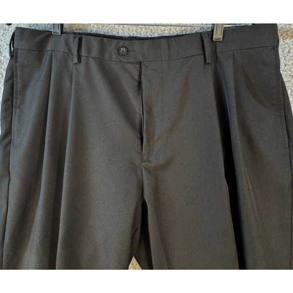 Jos A Bank Mens Dress Pants 38x29 Black Polyester Pleated Traveler - Picture 9 of 14